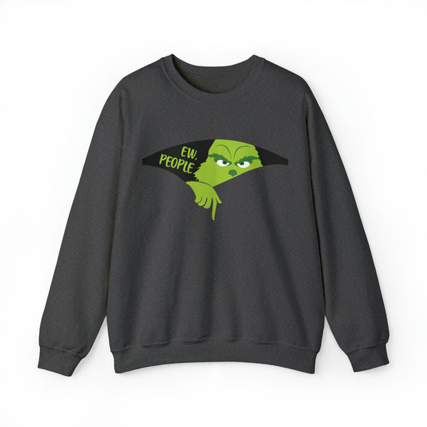 "Ew. People" Oversized Grinch Holiday Sweatshirt