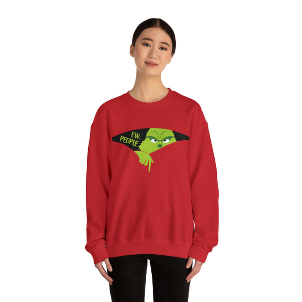 "Ew. People" Oversized Grinch Holiday Sweatshirt