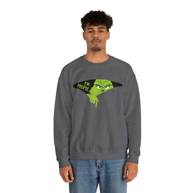 "Ew. People" Oversized Grinch Holiday Sweatshirt