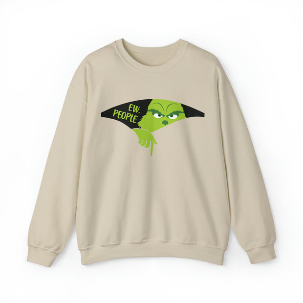 "Ew. People" Oversized Grinch Holiday Sweatshirt