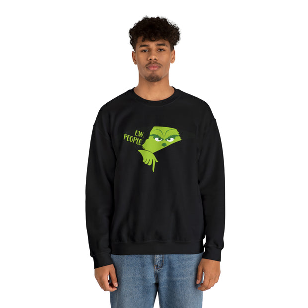 "Ew. People" Oversized Grinch Holiday Sweatshirt