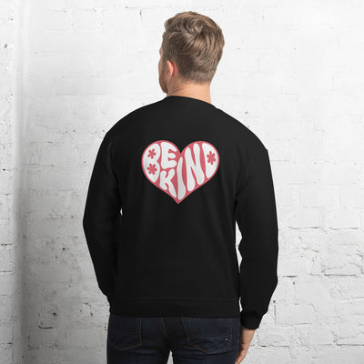 Be Kind Heart Back Print Unisex Sweatshirt